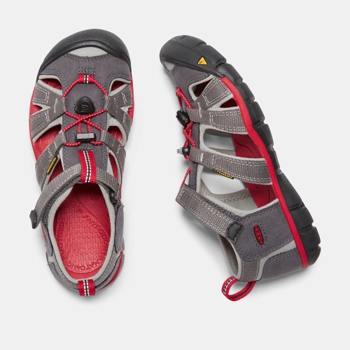 Kids' Keen Seacamp II Cnx Sandals Grey Red | VAB-136942