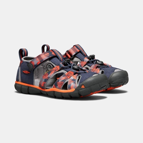 Kids' Keen Seacamp II Cnx Sandals Navy Orange | NKX-159624