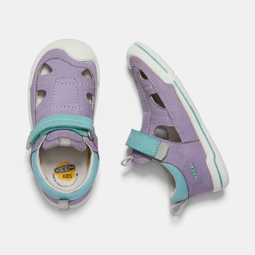 Kids' Keen Sprout Fisherman Sandals Lavender Turquoise | NEG-970548