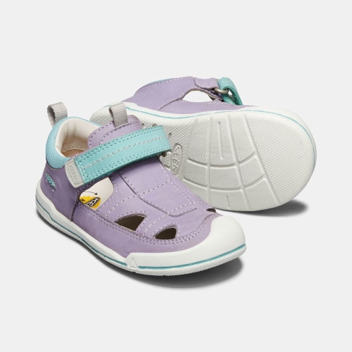 Kids' Keen Sprout Fisherman Sandals Lavender Turquoise | NEG-970548