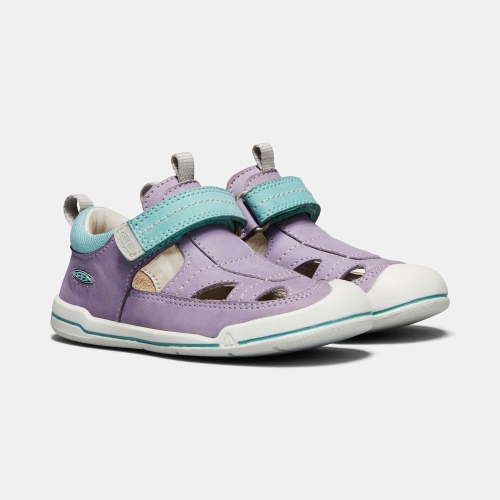 Kids' Keen Sprout Fisherman Sandals Lavender Turquoise | NEG-970548