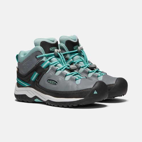 Kids' Keen Targhee Waterproof Hiking Boots Grey Turquoise | SAU-157408