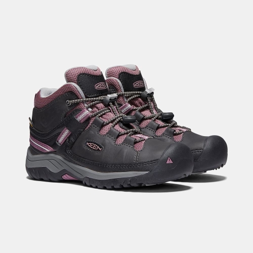 Kids' Keen Targhee Waterproof Hiking Boots Black Purple | TEM-792108