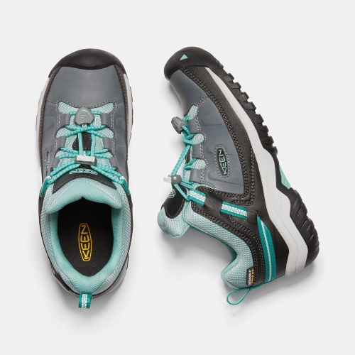 Kids' Keen Targhee Waterproof Hiking Shoes Grey Turquoise | FWN-490216