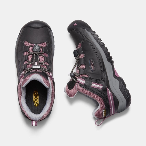 Kids' Keen Targhee Waterproof Hiking Shoes Black Purple | XTJ-942365