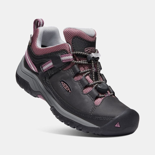 Kids' Keen Targhee Waterproof Hiking Shoes Black Purple | XTJ-942365