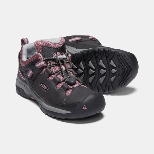 Kids' Keen Targhee Waterproof Hiking Shoes Black Purple | XTJ-942365