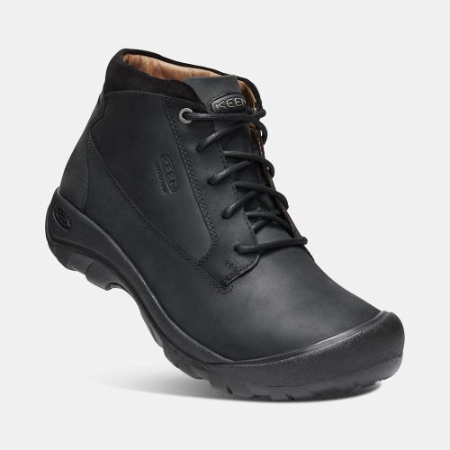 Men's Keen Austin Casual Waterproof Boots Black | QFE-275681