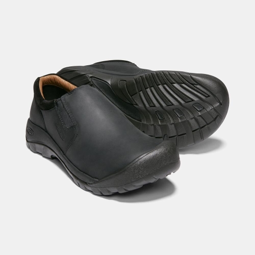 Men's Keen Austin Casual Waterproof Slip On Shoes Black | ZFW-304658