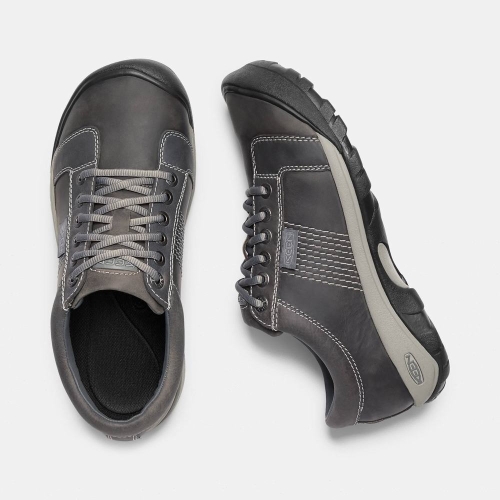 Men's Keen Austin Leather Lace-up Casual Shoes Grey | MEB-148639