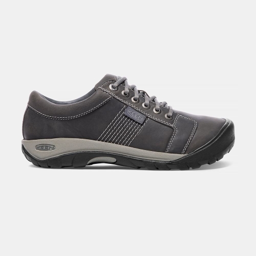 Men\'s Keen Austin Leather Lace-up Casual Shoes Grey | MEB-148639