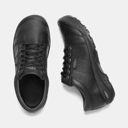 Men's Keen Austin Leather Lace-up Casual Shoes Black | SBI-416892