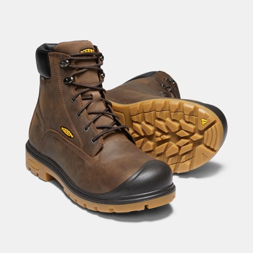 Men's Keen Baltimore 6 Waterproof Soft Toe Work Boots Brown | QJM-037485