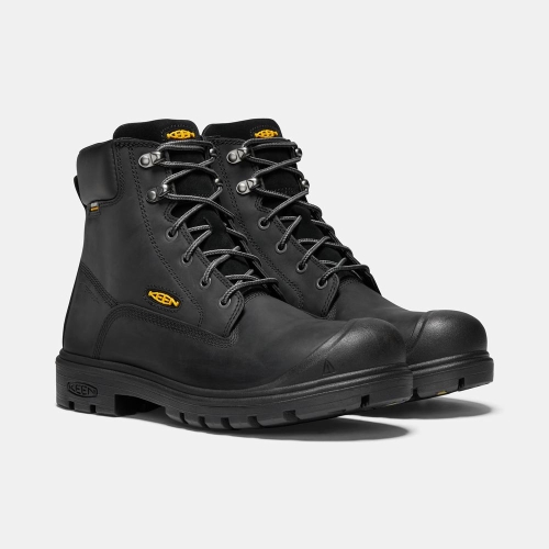 Men's Keen Baltimore 6 Waterproof Steel Toe Work Boots Black | KPN-298463