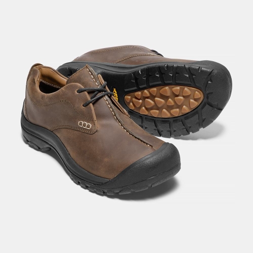 Men's Keen Boston III Leather Lace-up Casual Shoes Brown | WPQ-530976