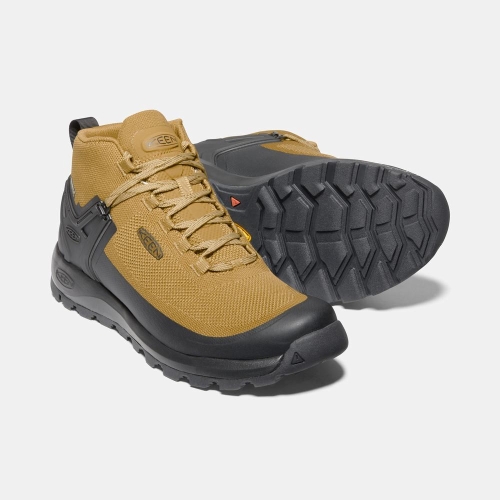 Men's Keen Citizen Evo Mid Waterproof Boots Yellow Black | RFD-150894