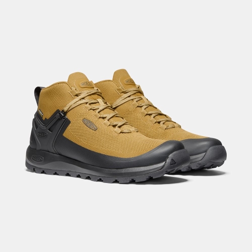 Men's Keen Citizen Evo Mid Waterproof Boots Yellow Black | RFD-150894