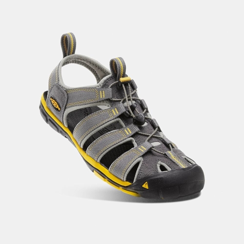 Men's Keen Clearwater Cnx Hiking Sandals Grey Lemon | BFJ-061745