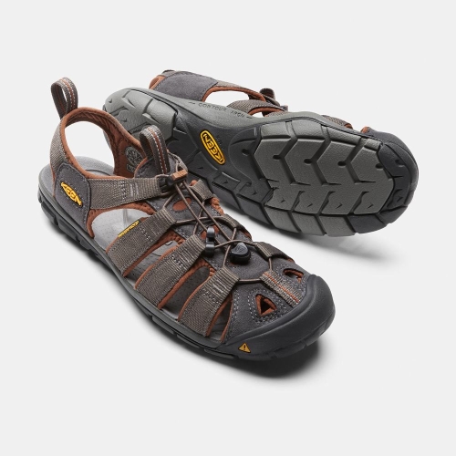 Men's Keen Clearwater Cnx Hiking Sandals Khaki Brown | POD-217865