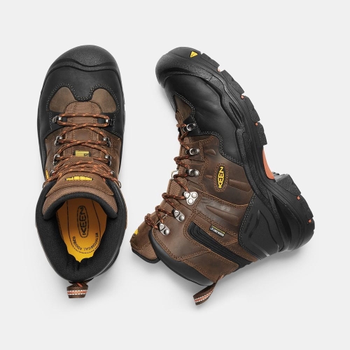 Men's Keen Coburg 6 Waterproof Steel Toe Work Boots Brown Black | KTU-095714