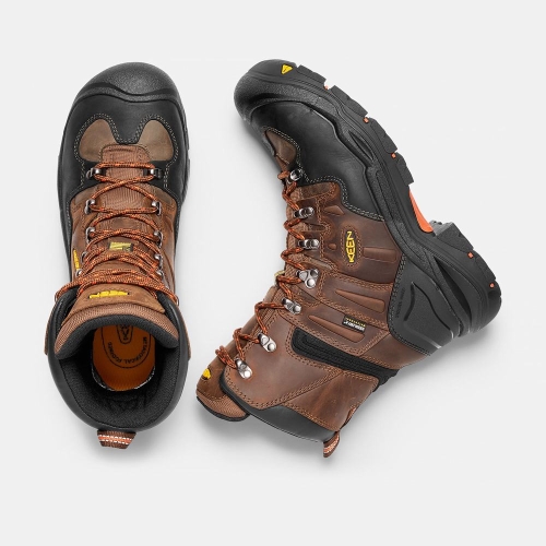 Men's Keen Coburg 8 Waterproof Steel Toe Work Boots Brown Black | NFL-732850