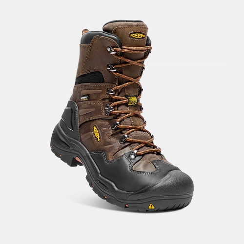 Men's Keen Coburg 8 Waterproof Steel Toe Work Boots Brown Black | NFL-732850