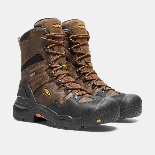 Men's Keen Coburg 8 Waterproof Steel Toe Work Boots Brown Black | NFL-732850