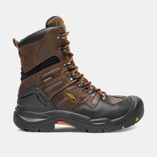 Men\'s Keen Coburg 8 Waterproof Steel Toe Work Boots Brown Black | NFL-732850