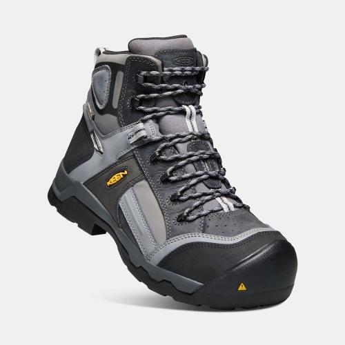 Men's Keen Davenport 6 Insulated Waterproof Composite Toe Work Boots Grey Black | NGR-062357