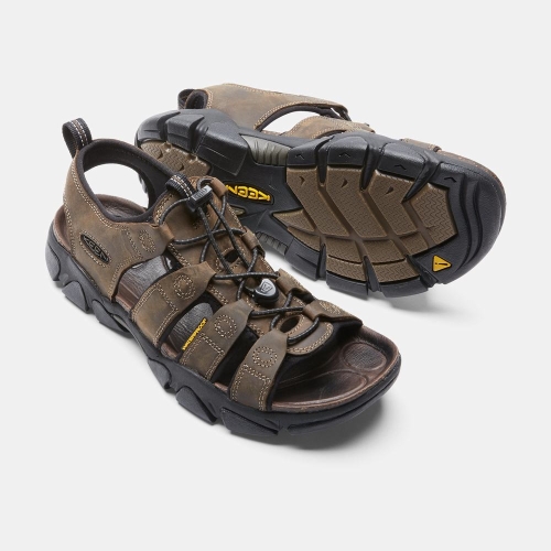 Men's Keen Daytona Hiking Sandals Dark Brown | EUB-537921