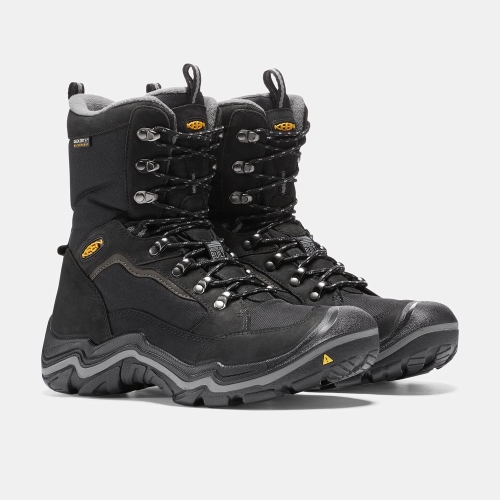 Men's Keen Durand Polar Waterproof Winter Boots Black | CAT-468932