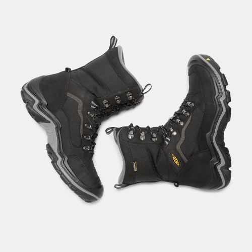 Men's Keen Durand Polar Waterproof Winter Boots Black | CAT-468932