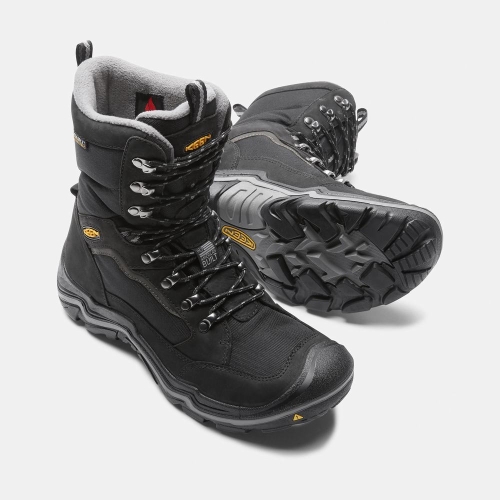 Men's Keen Durand Polar Waterproof Winter Boots Black | CAT-468932