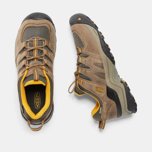 Men's Keen Gypsum II Waterproof Hiking Shoes Brown Yellow | PCI-514823