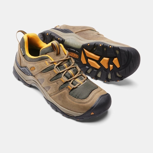 Men's Keen Gypsum II Waterproof Hiking Shoes Brown Yellow | PCI-514823