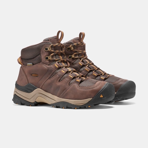 Men's Keen Gypsum II Waterproof Mid Hiking Boots Coffee | UVL-741038