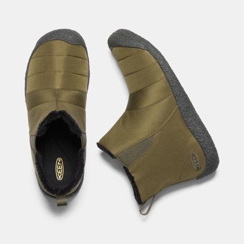 Men's Keen Howser Mid Nylon Slipper Boots Olive | WVC-256107