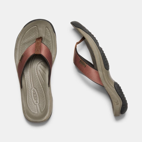 Men's Keen Kona Flip II Flip-Flops Brown | SJB-923160