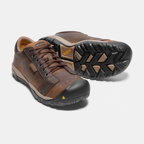 Men's Keen La Conner Esd Aluminum Toe Work Shoes Brown | YTD-451378