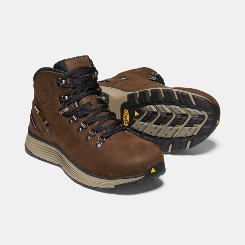 Men's Keen Manchester 6 Waterproof Aluminum Toe Work Boots Brown | NAM-142860