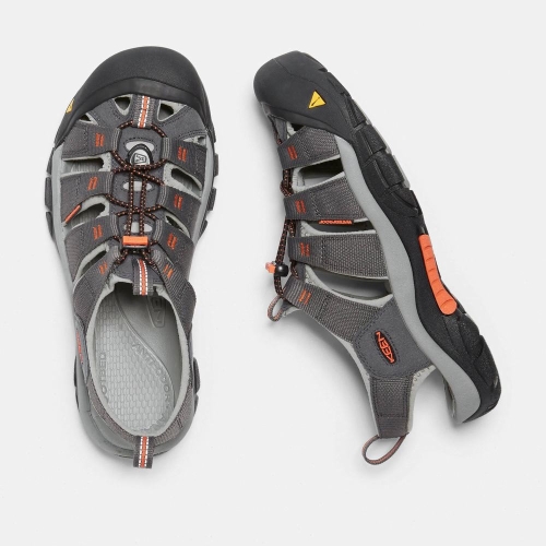 Men's Keen Newport H2 Hiking Sandals Grey Orange | HGY-621849