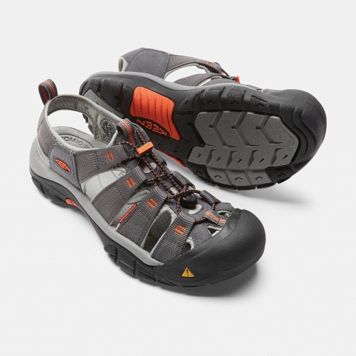 Men's Keen Newport H2 Hiking Sandals Grey Orange | HGY-621849