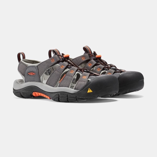 Men's Keen Newport H2 Hiking Sandals Grey Orange | HGY-621849