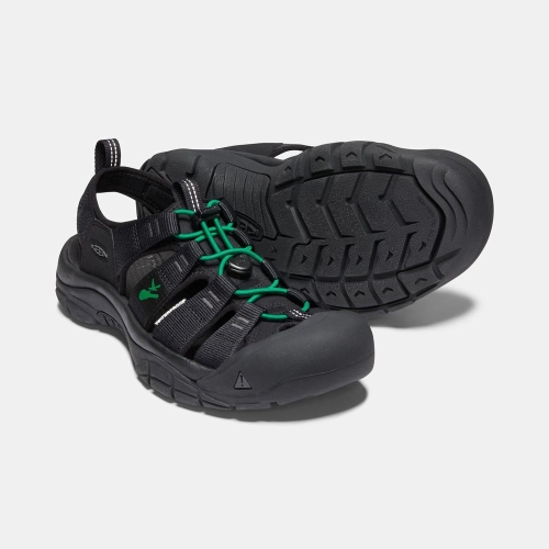 Men's Keen Newport Revival Hiking Sandals Black Green | ABE-816703