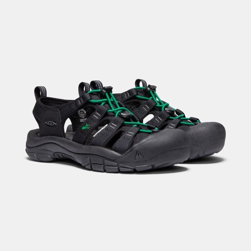 Men's Keen Newport Revival Hiking Sandals Black Green | ABE-816703