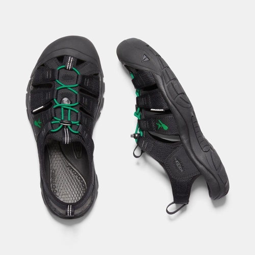 Men's Keen Newport Revival Hiking Sandals Black Green | ABE-816703