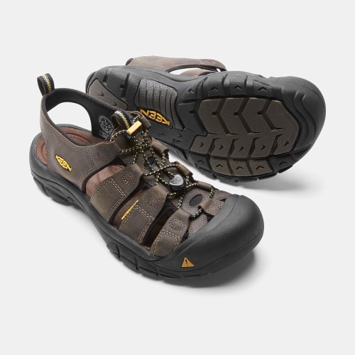 Men's Keen Newport Sandals Chocolate Black | XNW-517032