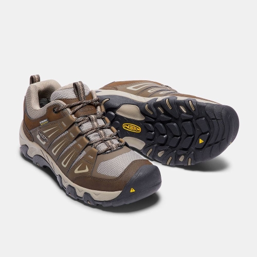 Men's Keen Oakridge Waterproof Hiking Shoes Brown | OUK-127348