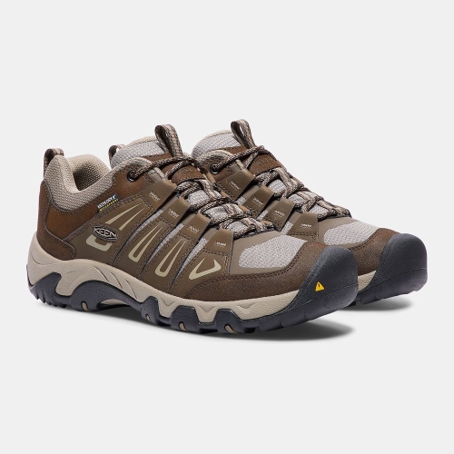 Men's Keen Oakridge Waterproof Hiking Shoes Brown | OUK-127348