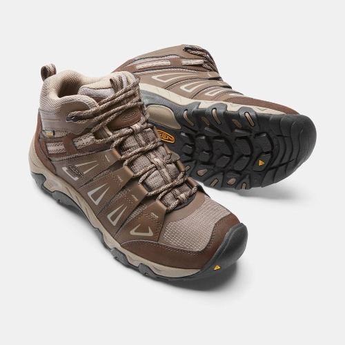 Men's Keen Oakridge Waterproof Mid Hiking Boots Brown | EUK-186047